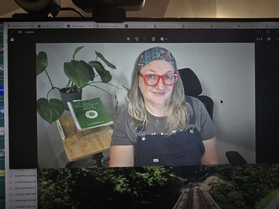 Judy teaching a Reiki session on video